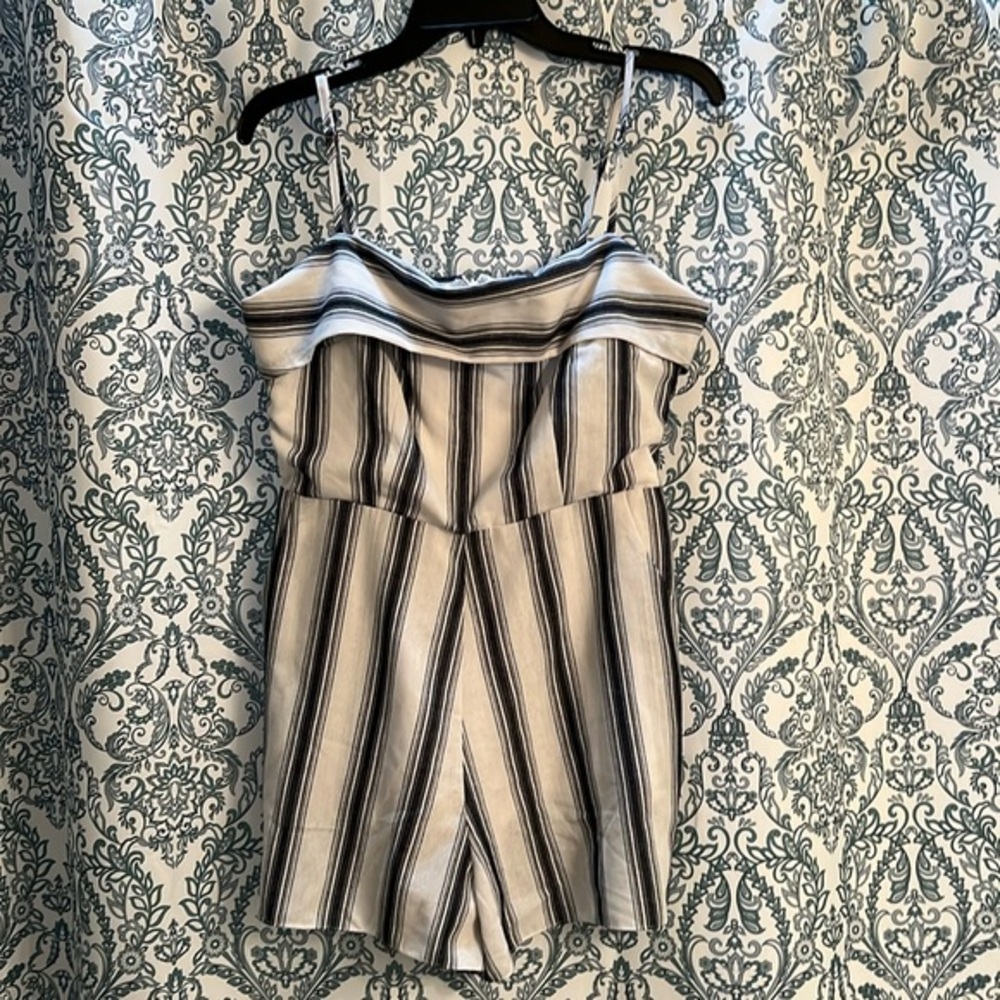 Altar'd State Cream and Black Striped Romper